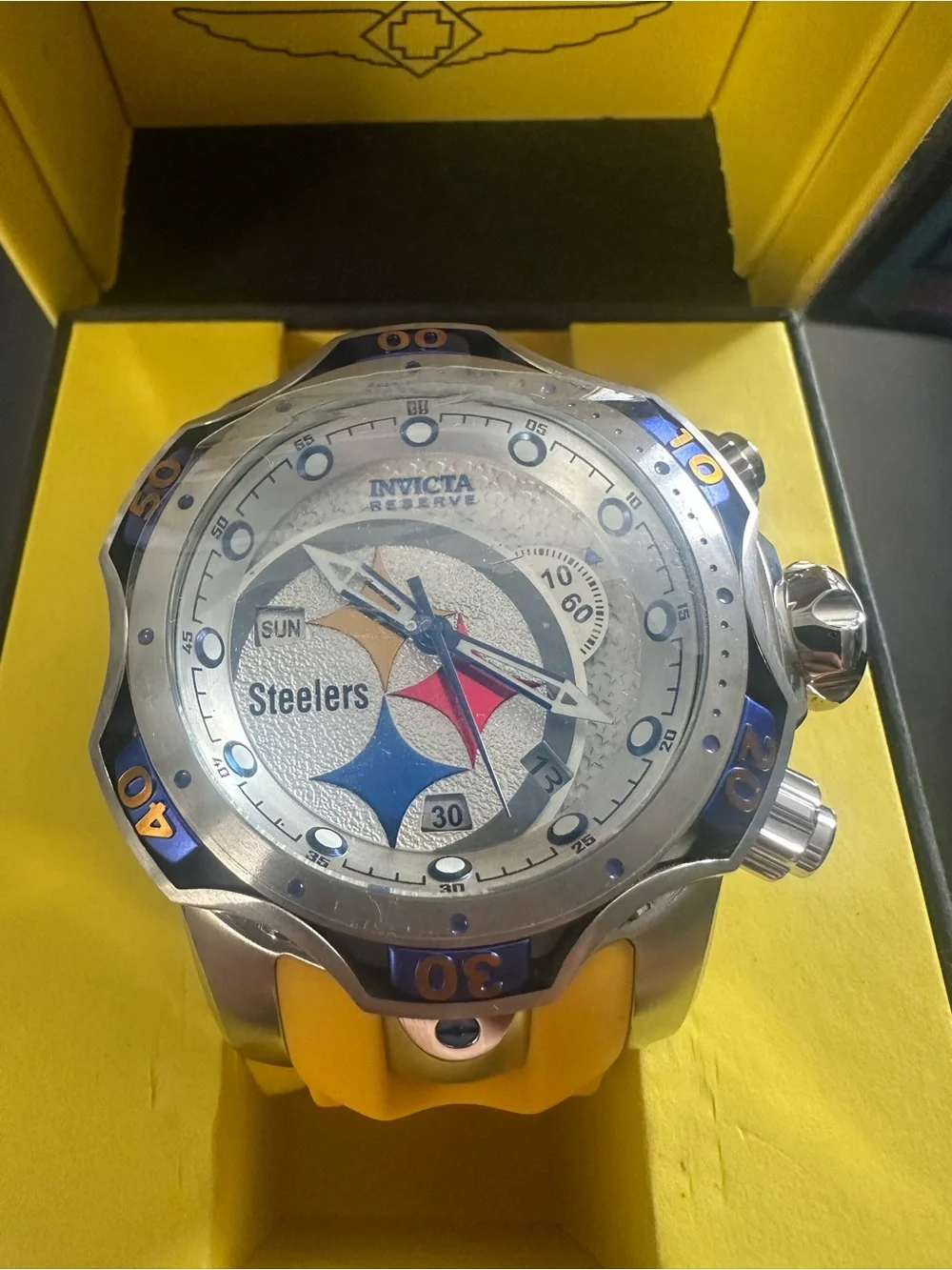 Invicta NFL Steelers Venom Gen III Men’s Chronograph Watch (Model 33085)